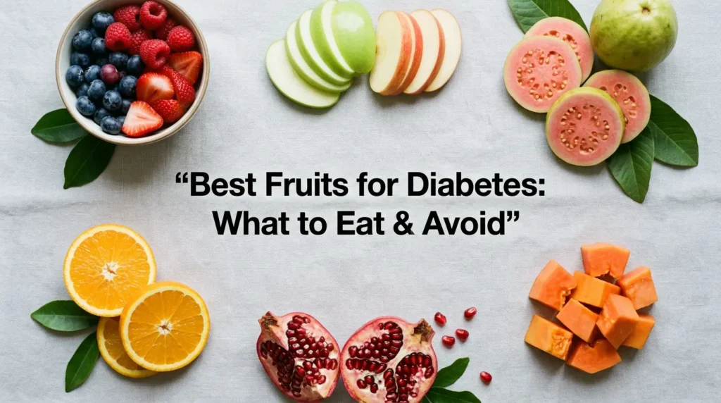 Healthy fruits for diabetes showing best options for blood sugar control
