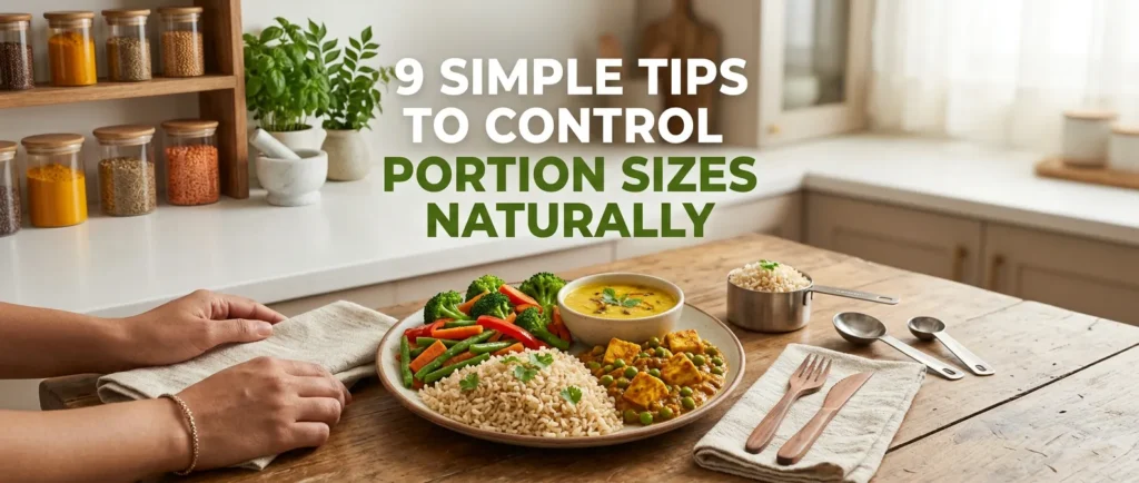 Healthy portion control with balanced meals and mindful eating habits