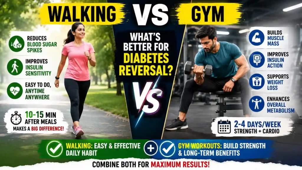 Walking vs Gym: What's Better for Diabetes Reversal?