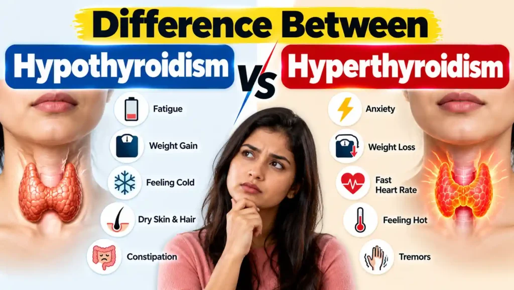 Difference Between Hypothyroidism and Hyperthyroidism